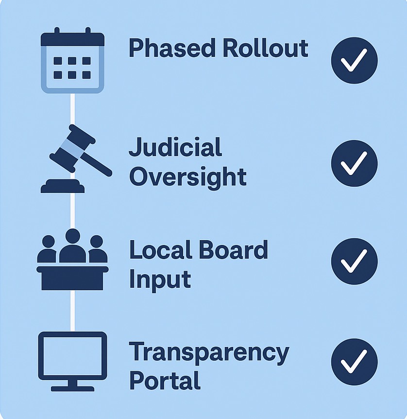 Checklist infographic outlining LexNova’s legal recommendations for implementing the Waqf Amendment Act, 2025