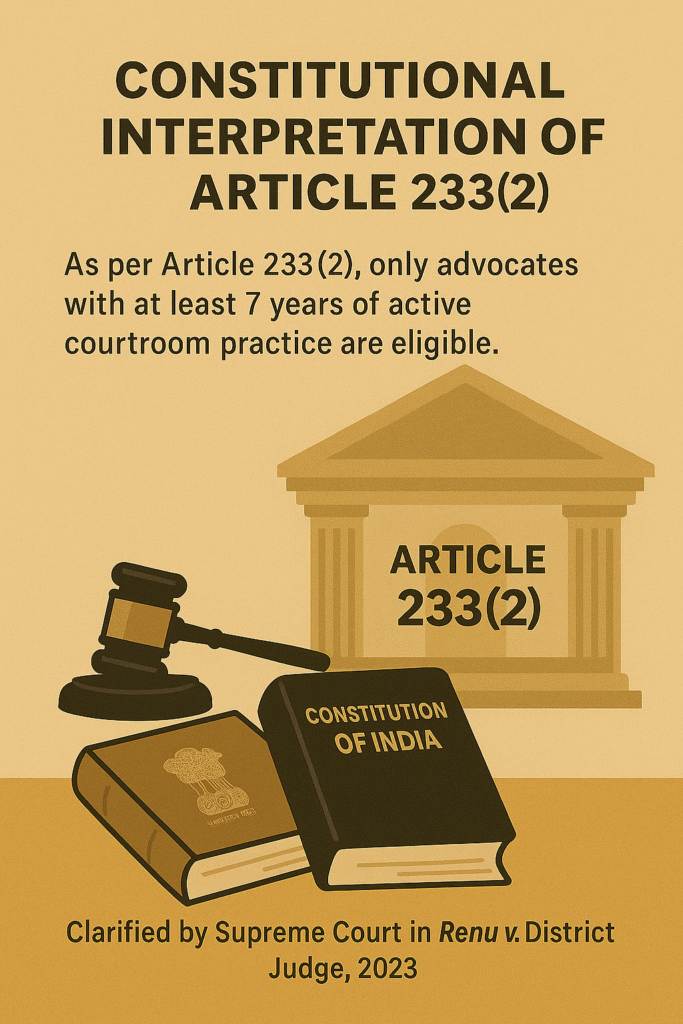 Constitutional Interpretation of Article 233(2) – Supreme Court 2023 Judgment
