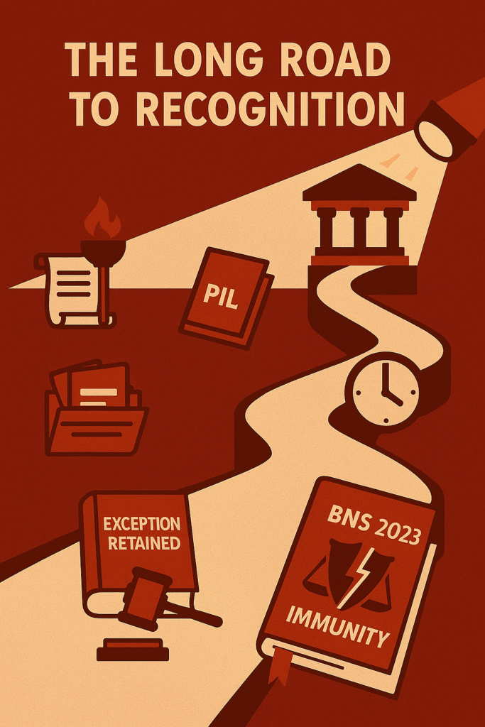 Marital rape law reform timeline India 2012 to 2025