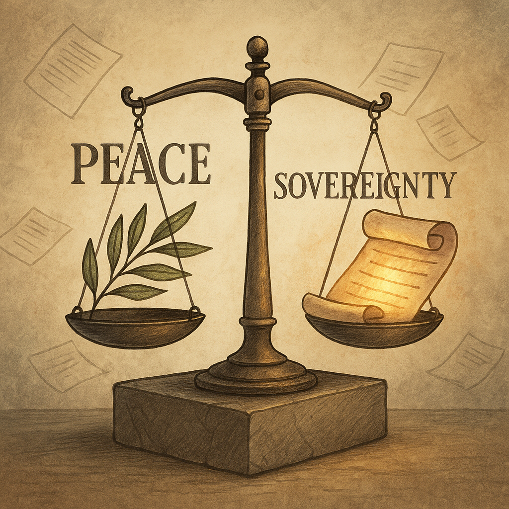 Ancient legal book and floating parchments symbolizing evolving interpretations of international law