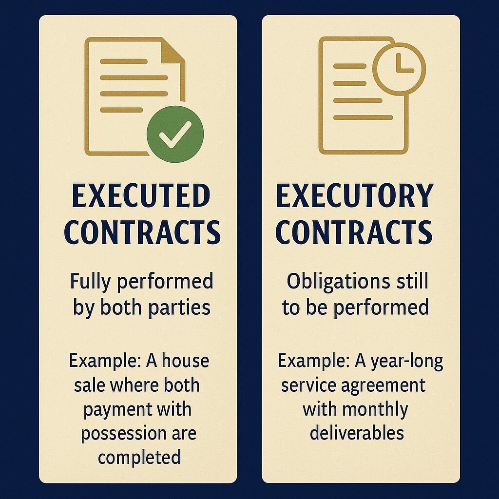 Real-world applications of contracts in employment, property, and business settings – LexNova Consulting infographic.