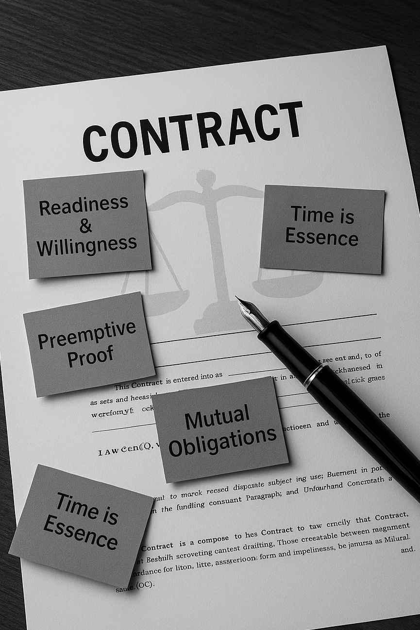 A grayscale photograph showing a legal contract, pen, and courthouse in the background, symbolizing precision in contract drafting based on judicial insights.